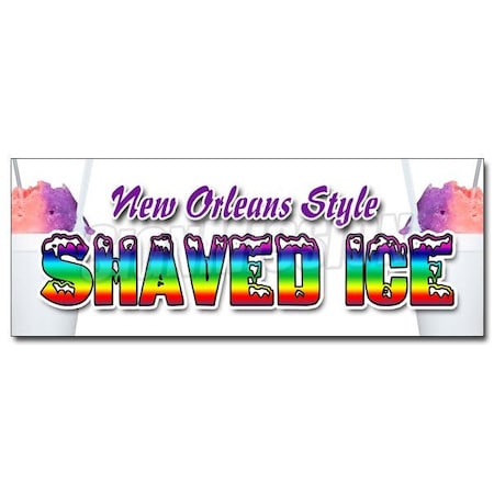 Signmission NEW ORLEANS STYLE SHAVED ICEsticker snow cones balls fruit flavors, D-24 New Orleans Style Shaved D-24 New Orleans Style Shaved